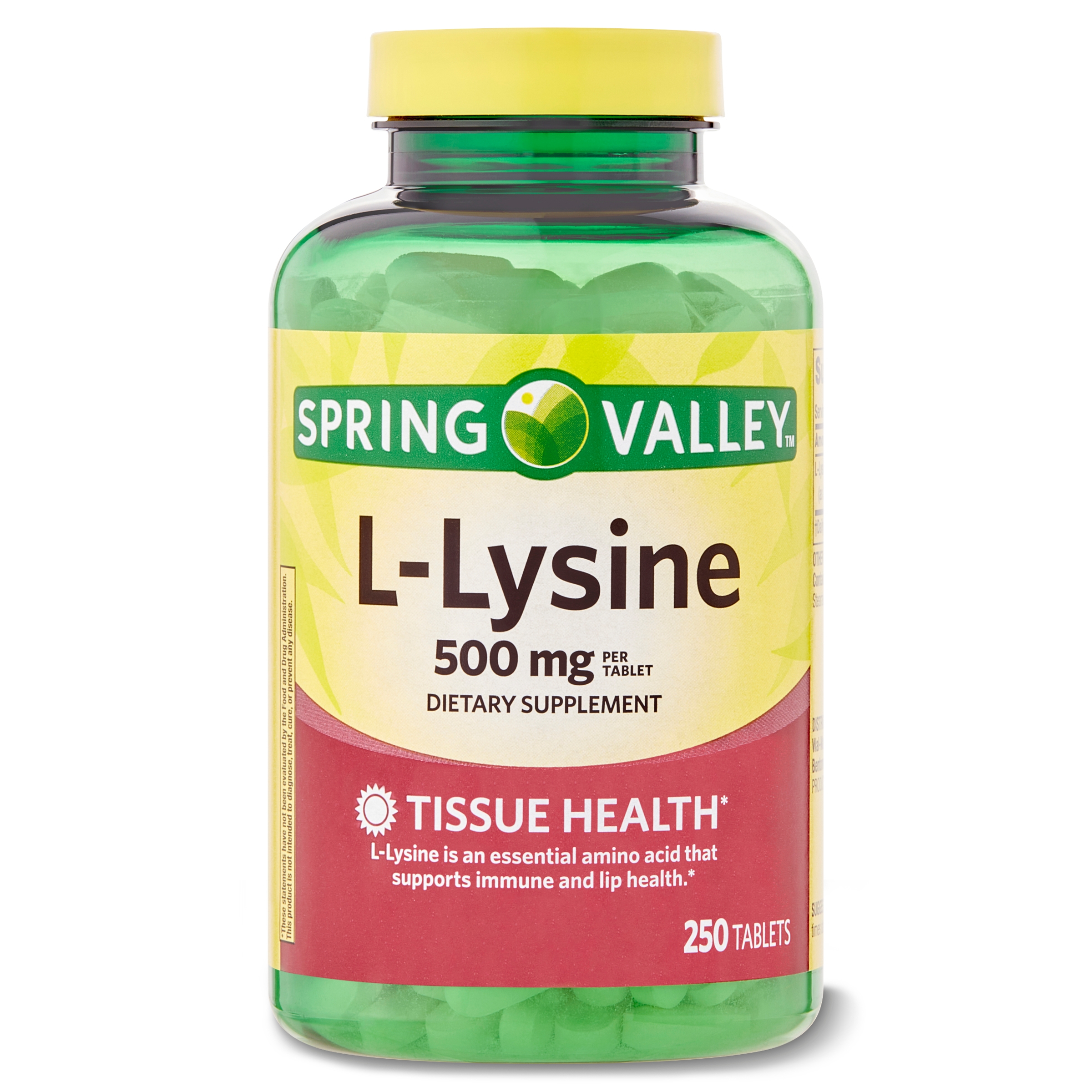Spring Valley L-Lysine Dietary Supplement, 500 mg, 250 Count - image 1 of 9