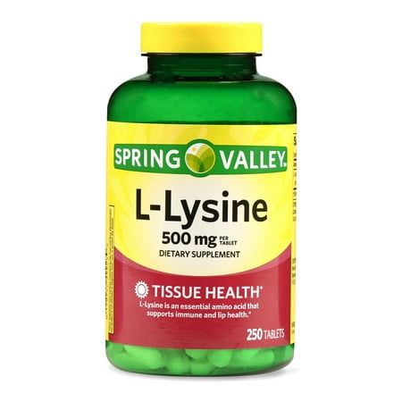 Spring Valley L-Lysine Dietary Supplement Tablets for Tissue Health, 500 mg, 250 Count