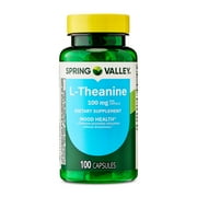 Spring Valley L-Theanine Dietary Supplement Capsules for Mood Support, 100 mg, 100 Count