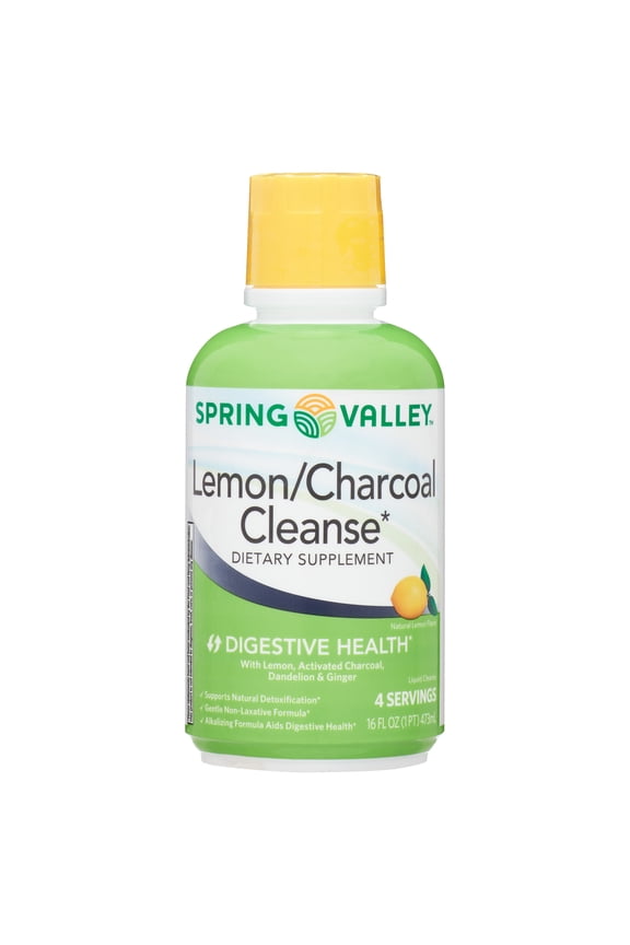 Lemon/Charcoal Cleanse Liquid Supplement, Cleansing, Detox, Non-Laxative Formula, 16 fl oz, 4 Servings