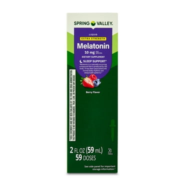 Spring Valley Liquid Melatonin Sleep Support Dietary Supplement, 10 mg, 2 fl oz