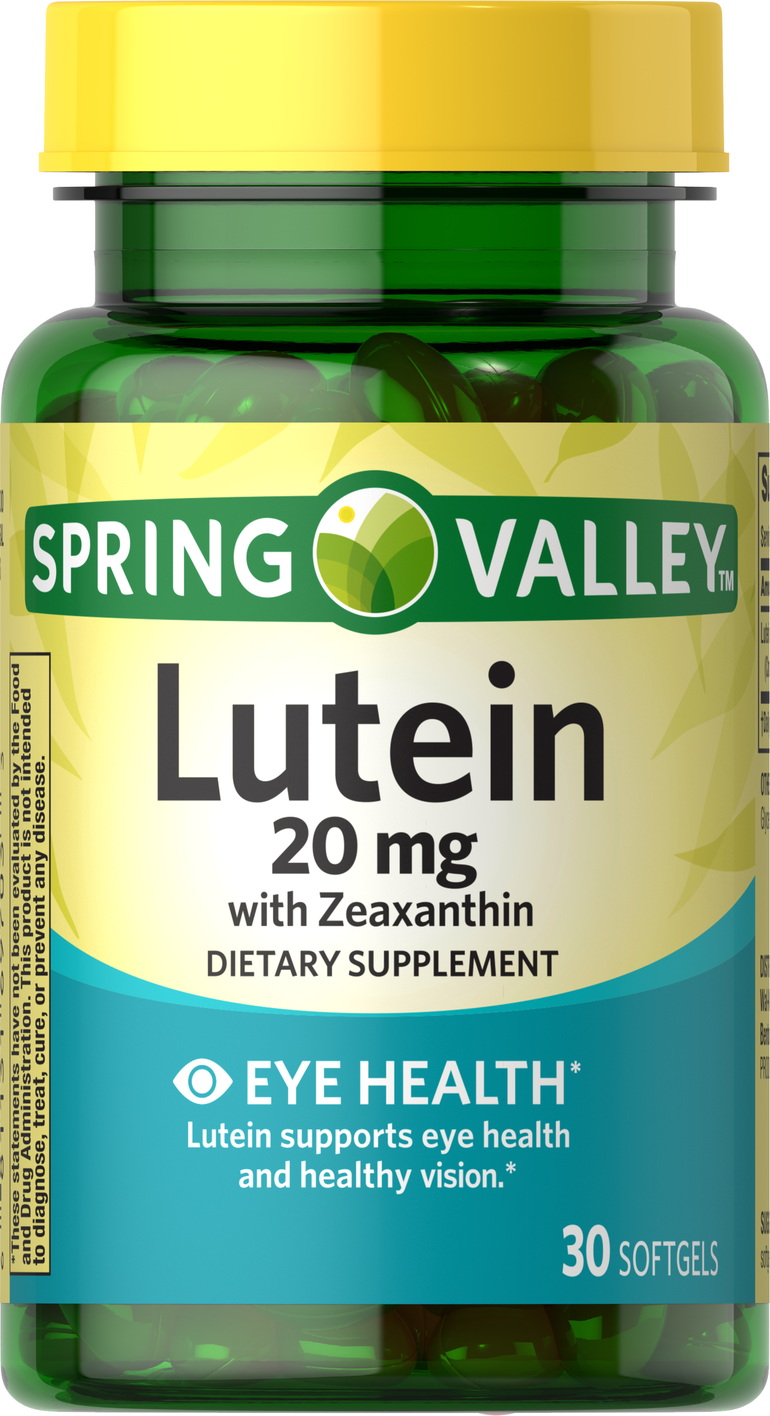 Spring Valley Lutein with Zeaxanthin Dietary Supplement, 20 mg, 30 Count - image 1 of 8