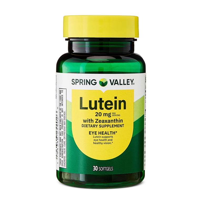 Spring Valley Lutein with Zeaxanthin Dietary Supplement Softgels, 20mg, 30  Count