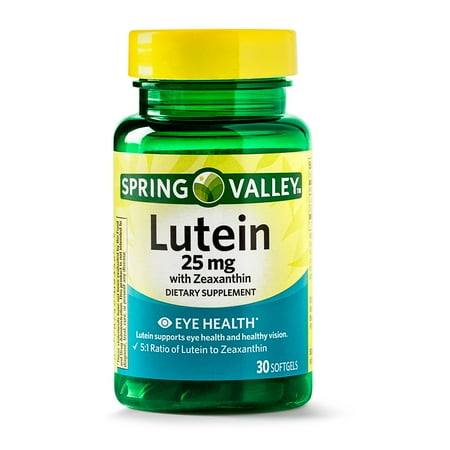 Spring Valley Lutein with Zeaxanthin Softgels, 25mg, 30 Count