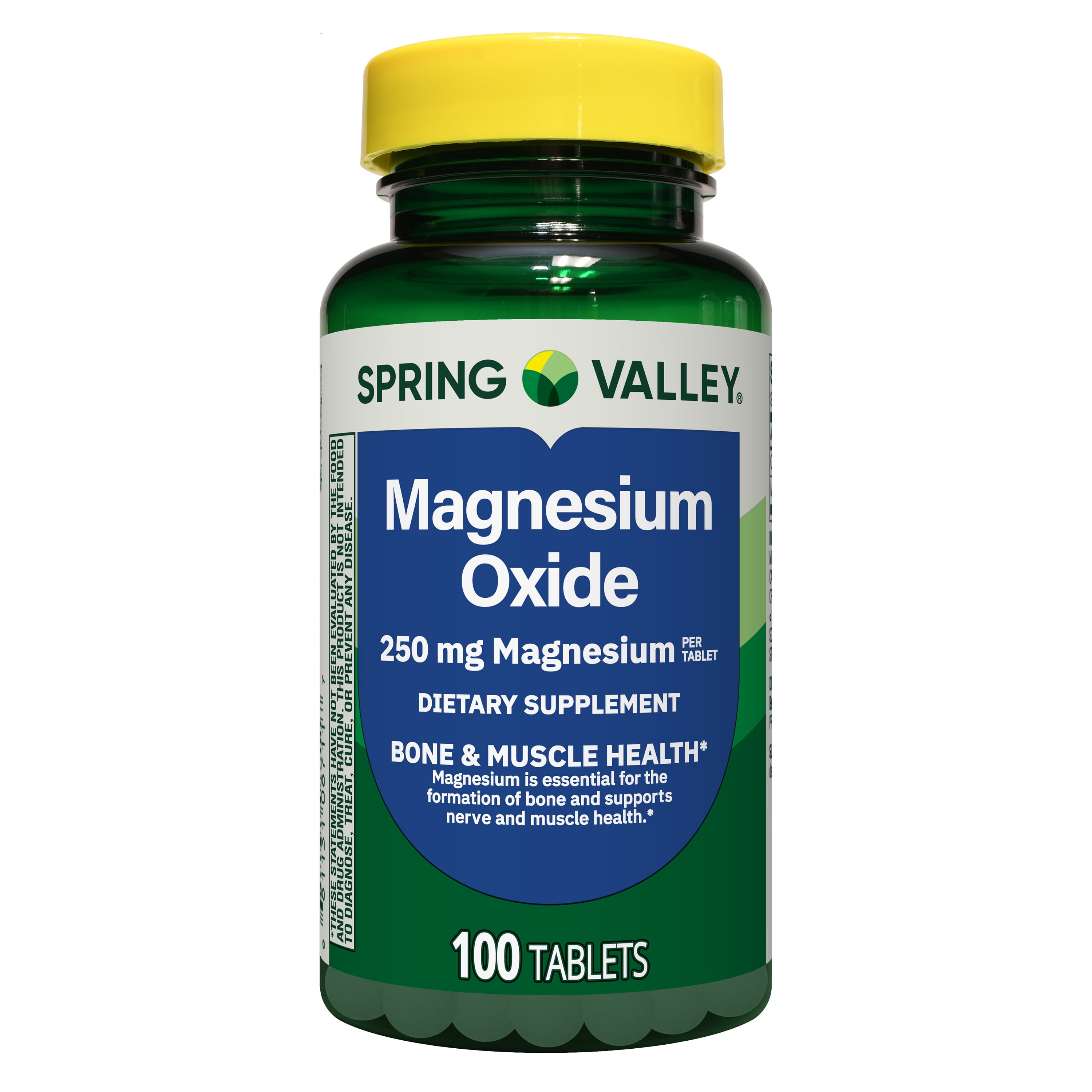 Spring Valley Magnesium Bone & Muscle Health Dietary Supplement Tablets, 250 mg, 100 Count