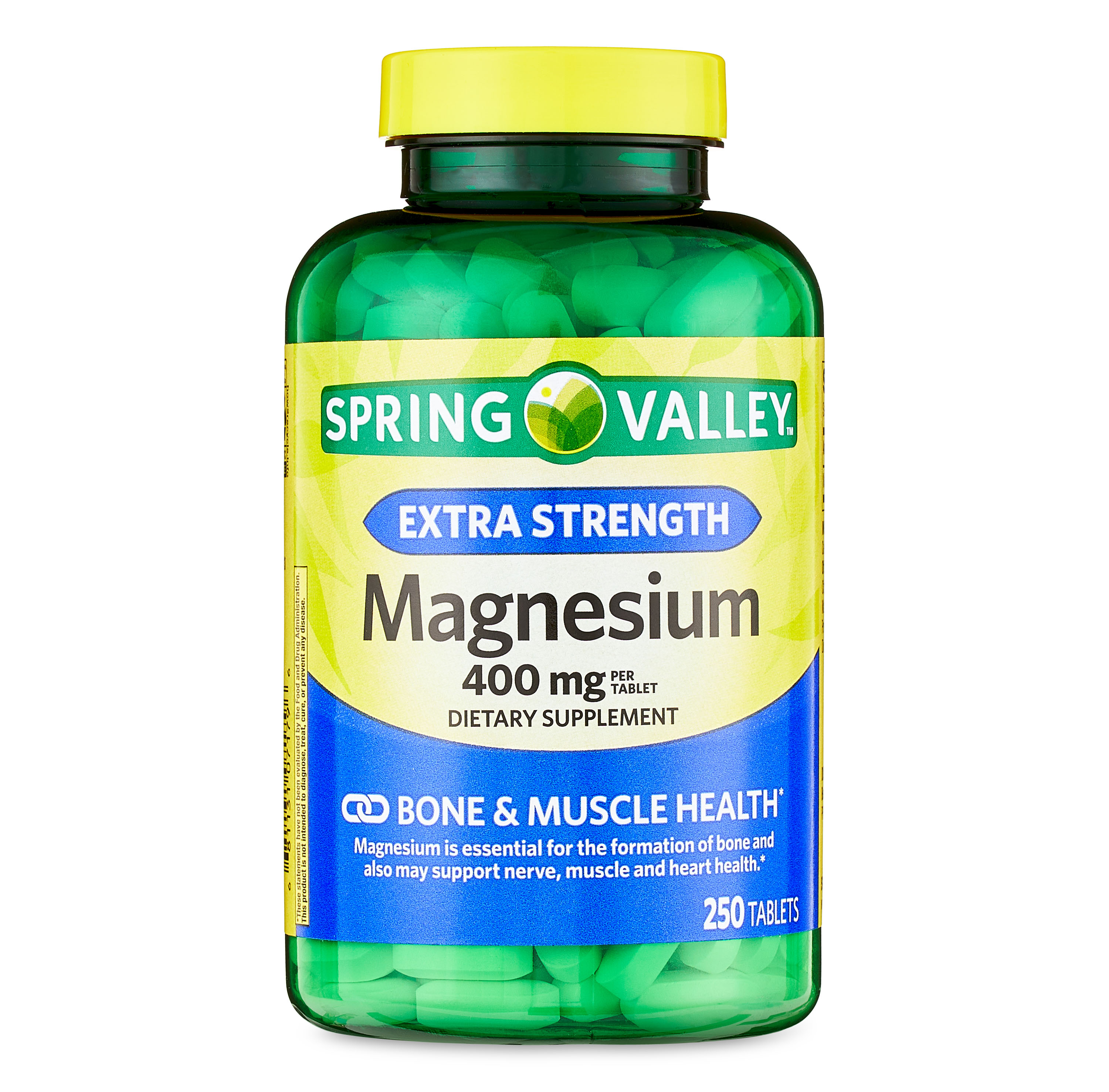 Spring Valley Magnesium Bone & Muscle Health Dietary Supplement Tablets, 400 mg, 250 Count - image 1 of 10