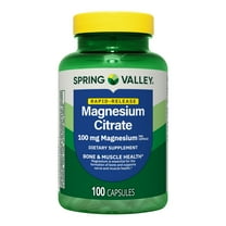 Spring Valley Rapid-Release Magnesium Citrate Bone Health Dietary Supplement Capsules, 100 mg, 100 Count