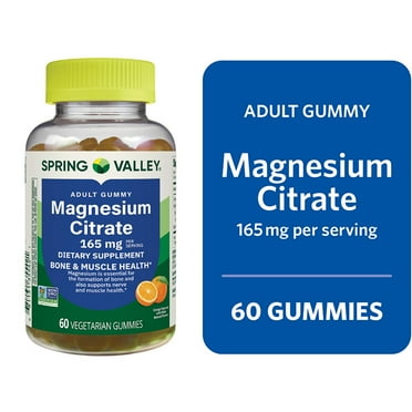 Spring Valley Magnesium Gummies for Bone & Muscle Health Support, 165mg, Orange Flavor, 60 Count