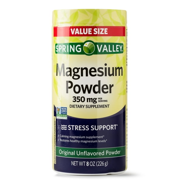Spring Valley Magnesium Powder, Original Unflavored, 350mg, 8 Oz