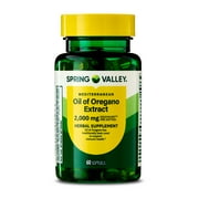 Spring Valley Mediterranean Oil of Oregano Extract Herbal Supplement Softgels, 2000 mg, 60 Count