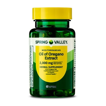 Spring Valley Mediterranean Oil of Oregano Extract Herbal Supplement Softgels, 2000 mg, 60 Count