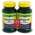 thumbnail image 1 of Spring Valley Melatonin Dietary Supplement Twin Pack, 5 mg, 120 Count, 2 Pack, 1 of 8