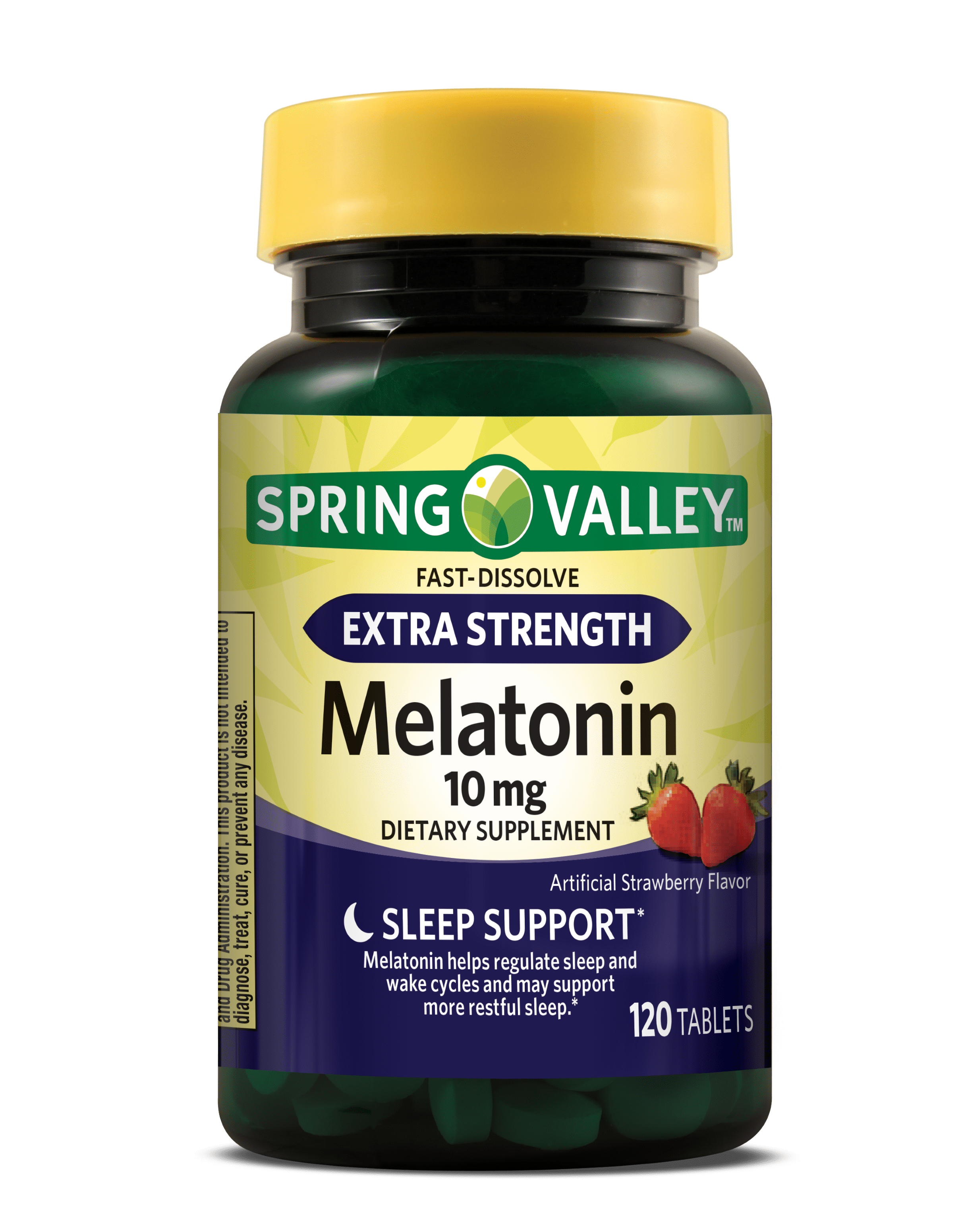 Spring Valley Melatonin Sleep Health Dietary Supplement Tablets, Strawberry, 10 mg, 120 Count