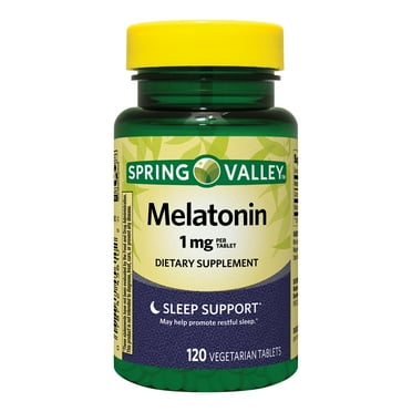 Spring Valley Melatonin Tablets Sleep Support Dietary Supplement, 1 mg, 120 Count
