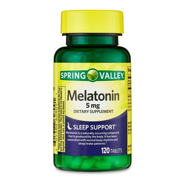 Spring Valley Melatonin Tablets Sleep Support Dietary Supplement, 5 mg, 120 Count