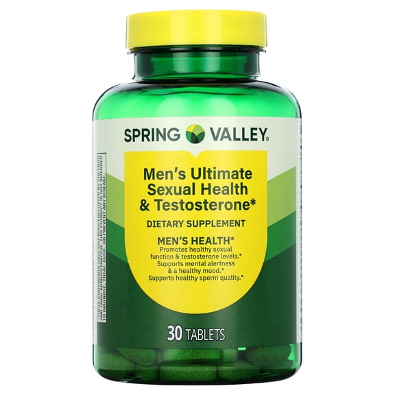 Spring Valley Men's Ultimate Sexual Health & Testosterone for Men's Health Tablets, 30 Count