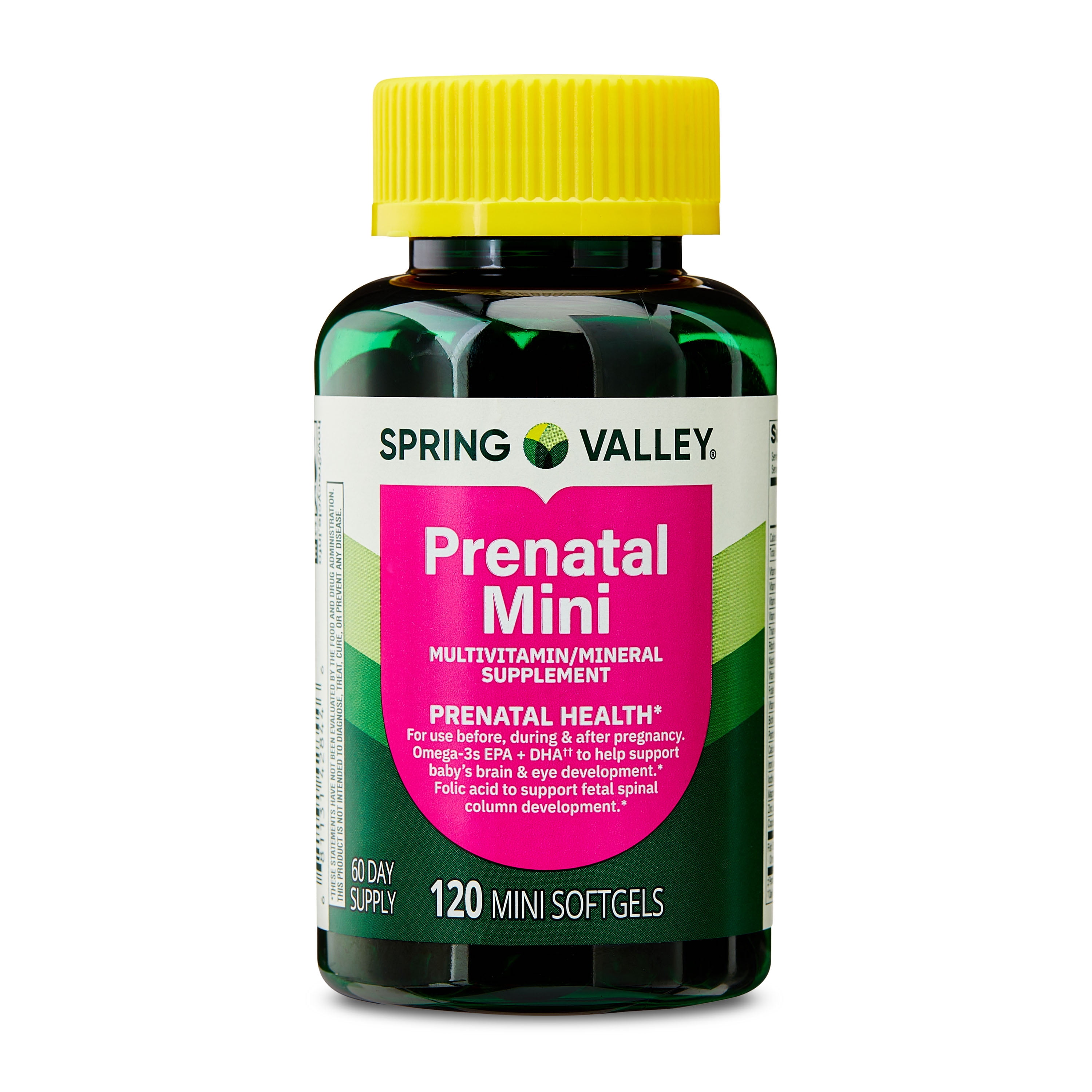 Spring Valley Prenatal Mini Multivitamin/Multimineral Supplement, Mini Softgels, 120 Count