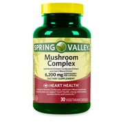 Spring Valley Mushroom Complex Dietary Supplement Vegetarian Capsules for Heart Health, 6,200 mg, 30 Count
