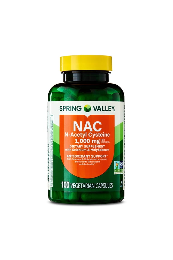 NAC, 1,000 mg Vegetarian Capsules, Immune Support Dietary Supplement, 100 Count