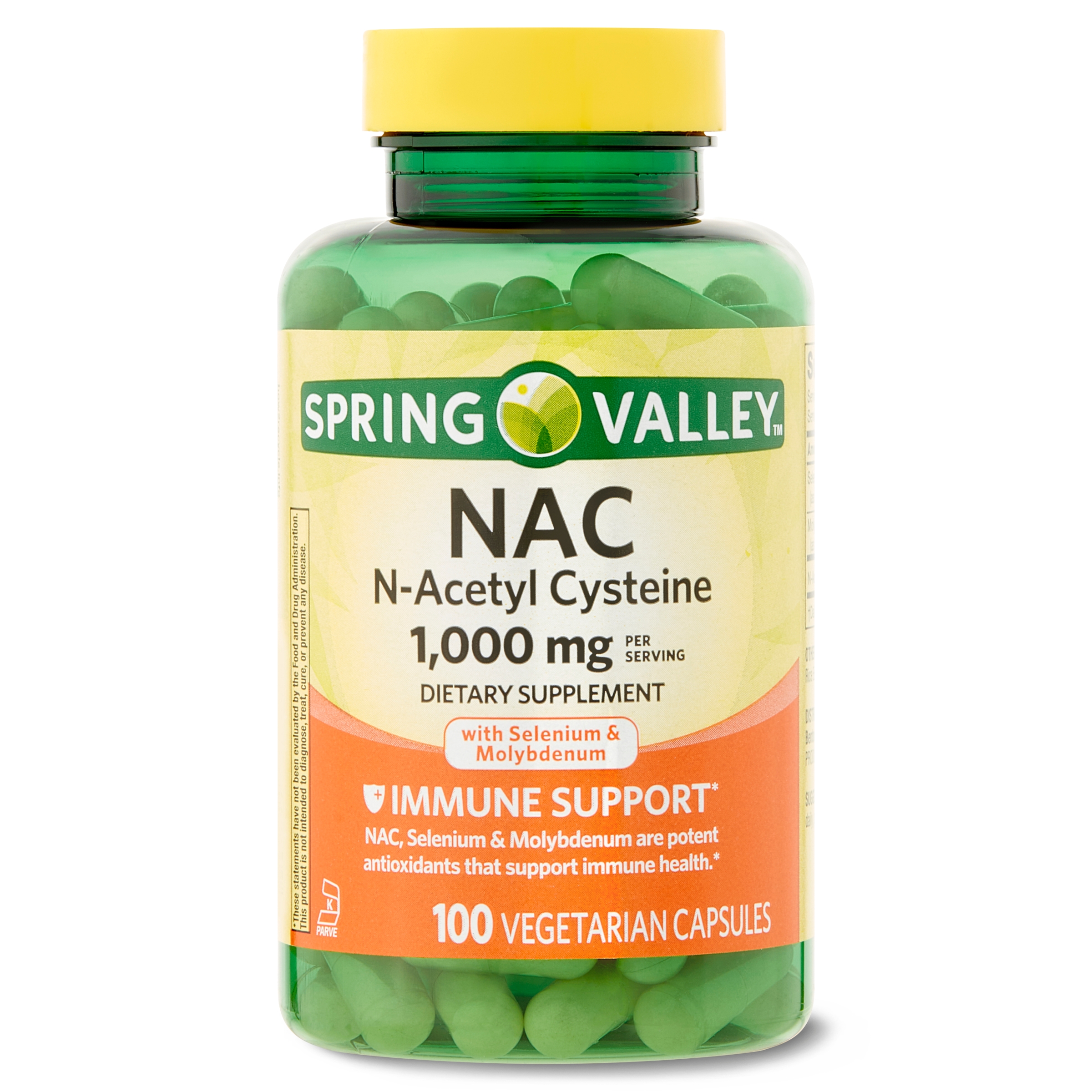 Spring Valley NAC Vegetarian Capsules Dietary Supplement, 1000mg, 100 Count - image 1 of 9