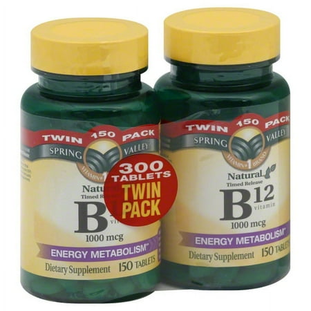 Spring Valley Natural Timed Release B12 Vitamin, 100 Mcg, 300 Count