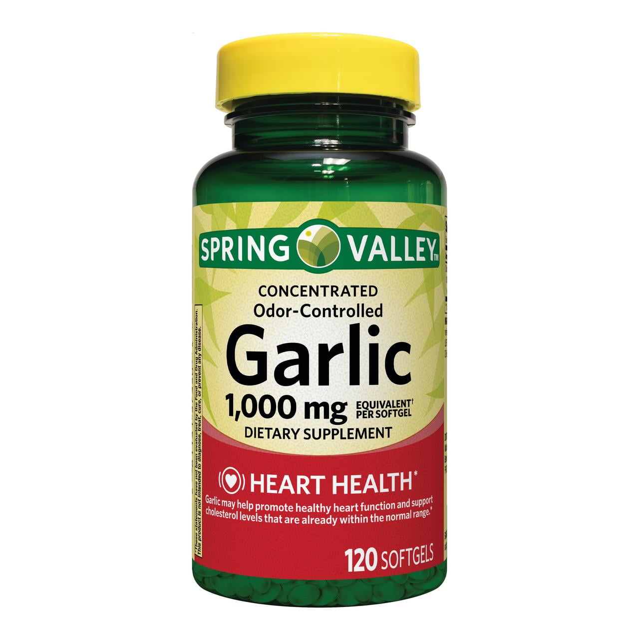 Spring Valley OdorControlled Garlic Softgels Dietary Supplement, 1,000
