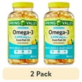 (2 pack) Spring Valley Omega3 Fish Oil Brain & Heart Health Dietary