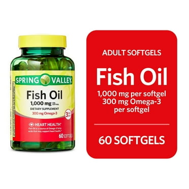 Spring Valley Omega-3 from Fish Oil Softgels, 1000 mg, 60 Count