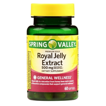 Spring Valley Premium Gold Royal Jelly Softgels, 500 mg, 60 Count
