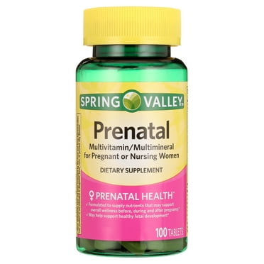 Spring Valley Prenatal Multivitamin/Multimineral for Pregnant and Nursing Women Dietary Supplement Tablets, 100 Count