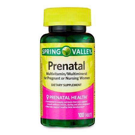 Spring Valley Prenatal Multivitamin/Multimineral for Pregnant and Nursing Women Dietary Supplement Tablets, 100 Count