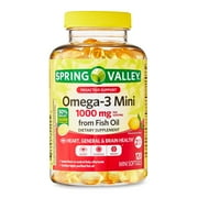 Spring Valley Proactive Support Omega-3 Mini from Fish Oil Dietary Supplement Mini Softgels, 1000 mg, 120 Count