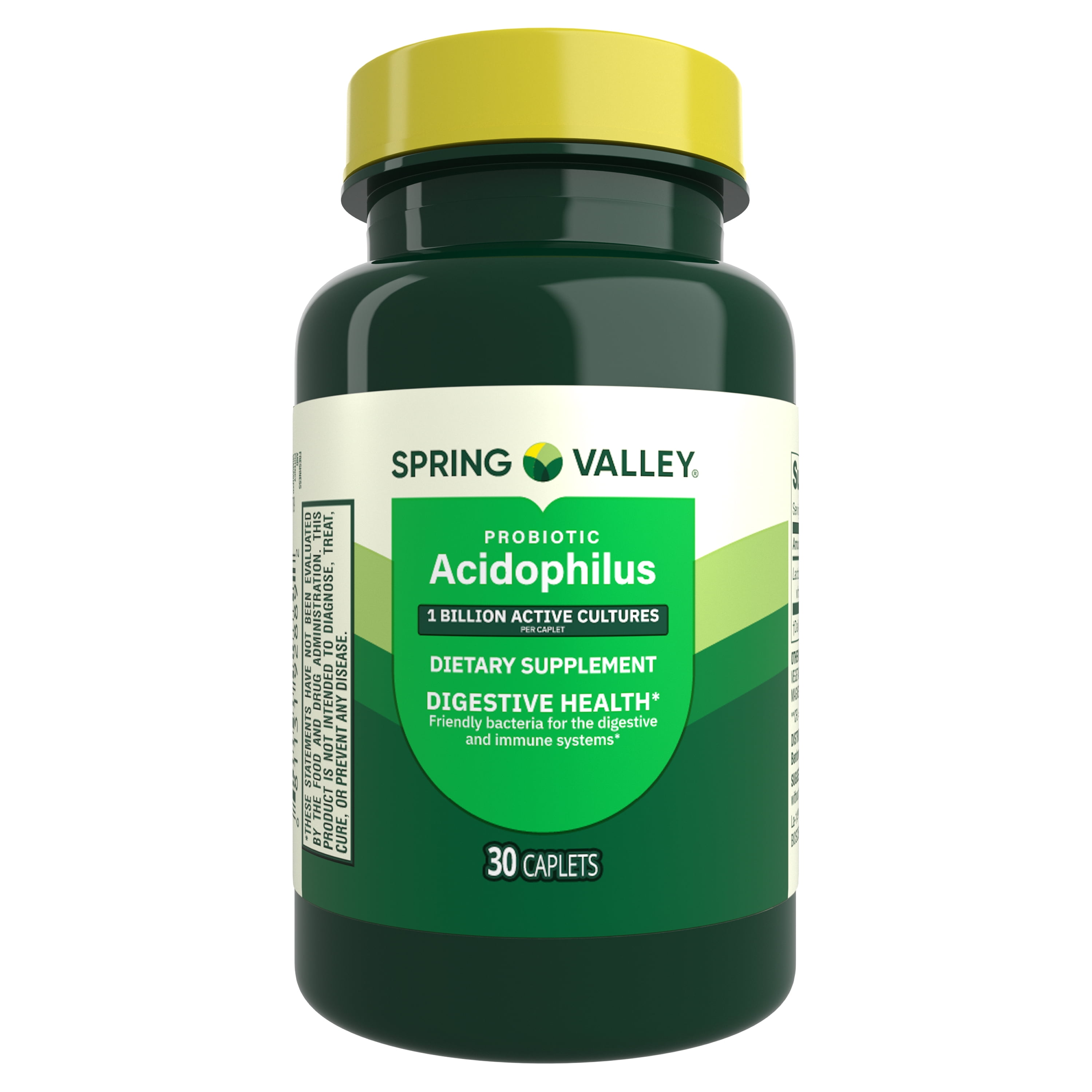 Spring Valley Probiotic Acidophilus Caplets for Digestive Health, 1 Billion Active Cultures, 30 Count
