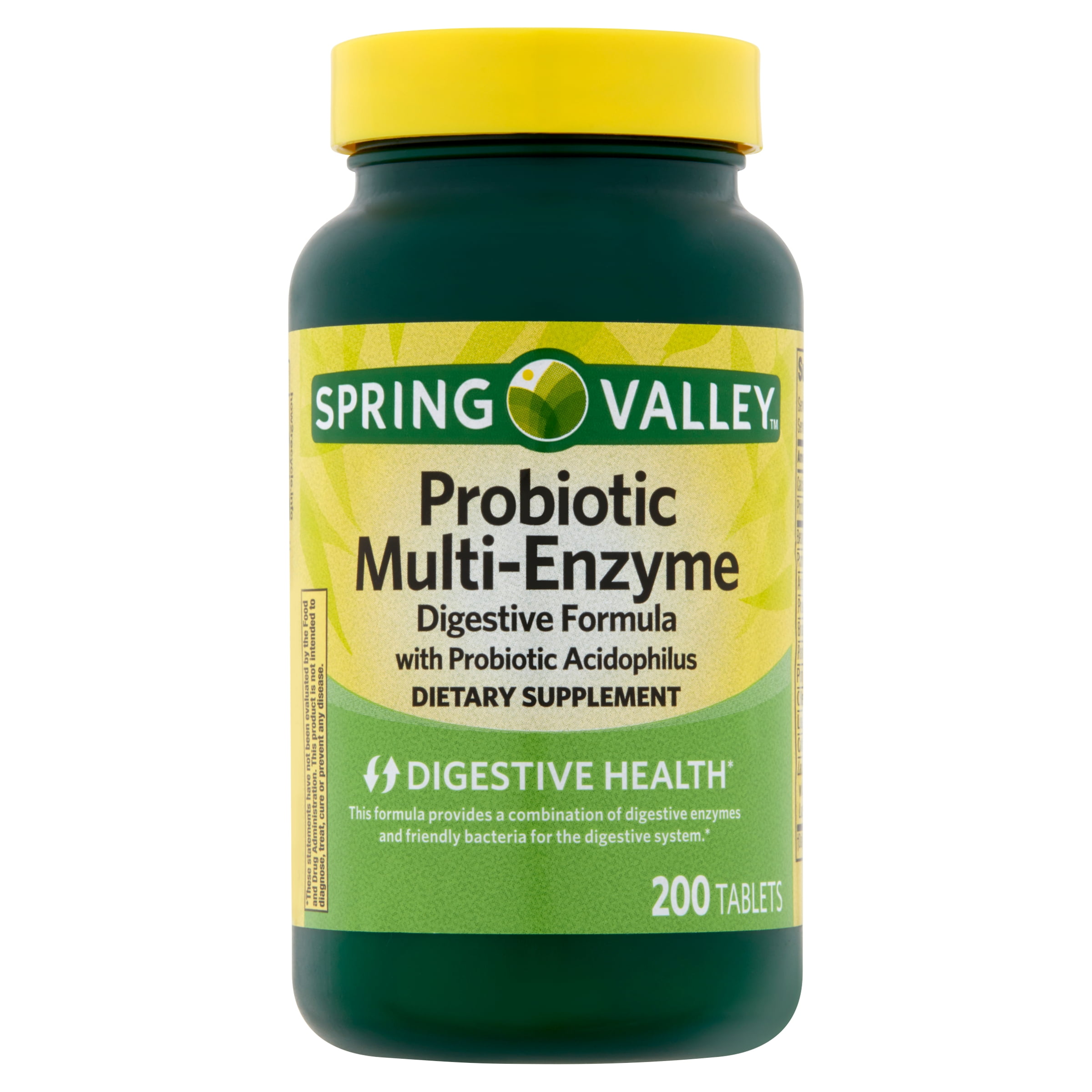 Spring Valley Probiotic Multi-Enzyme Digestive Formula Tablets, 200 Count