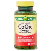 Spring Valley Rapid-Release CoQ10 Dietary Supplement Softgels for Heart Health, 200 mg, 60 Count