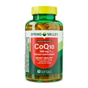 Spring Valley Rapid-Release CoQ10 Dietary Supplement Softgels for Heart Health, 300 mg, 60 Count