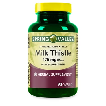 Spring Valley Standardized Extract Milk Thistle Dietary Supplement Capsules, 175 mg, 90 Count