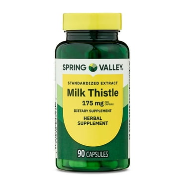 Spring Valley Standardized Extract Milk Thistle Dietary Supplement Capsules, 175 mg, 90 Count