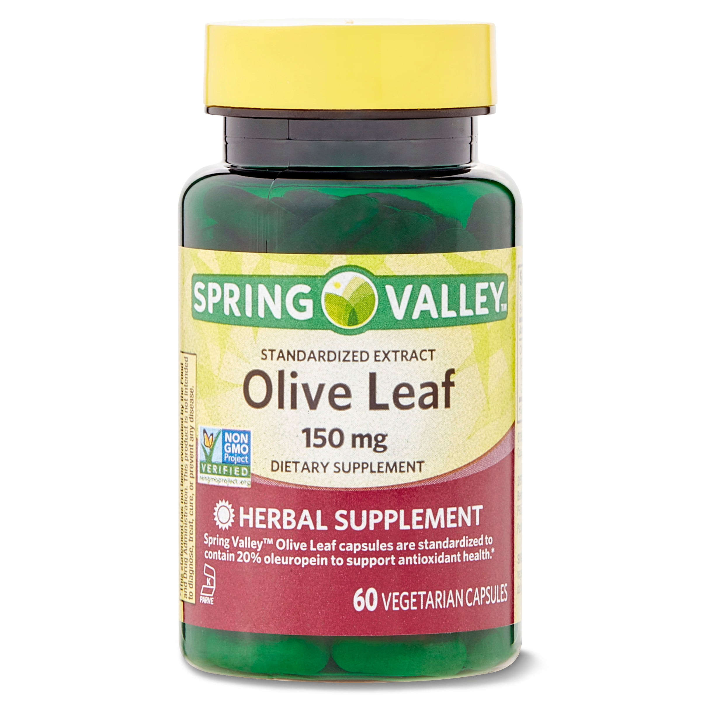 Leaf, Extract Capsules Valley Olive Count Dietary 150 mg, Spring Standardized 60 Supplement,