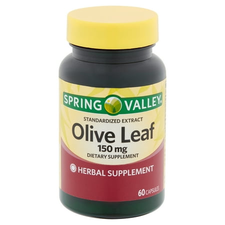 Spring Valley Standardized Extract Olive Leaf Herbal Supplement Capsules, 150 mg, 60 Count
