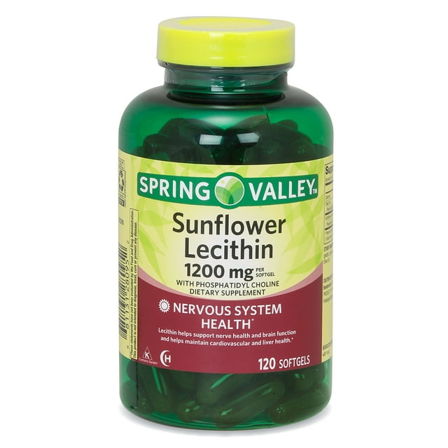 Spring Valley, Sunflower Lecithin Softgels,  1200 mg, 120 Count