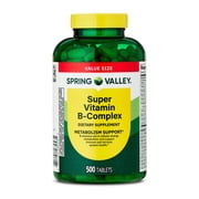 Spring Valley Super Vitamin B-Complex Tablets Dietary Supplement Value Size, 500 Count