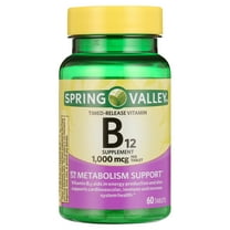 Spring Valley Vitamin B12 Supplement Timed-Release Tablets for Metabolism Support, 1000 mcg, 60 Count