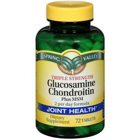 Spring Valley Triple Strength + Glucosamine Chondroitin + MSM Dietary Supplement 72 Count