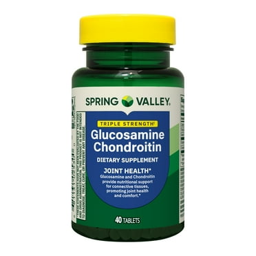 Spring Valley Triple Strength Glucosamine Chondroitin Dietary Supplement Tablets for Joint Health, 40 Count