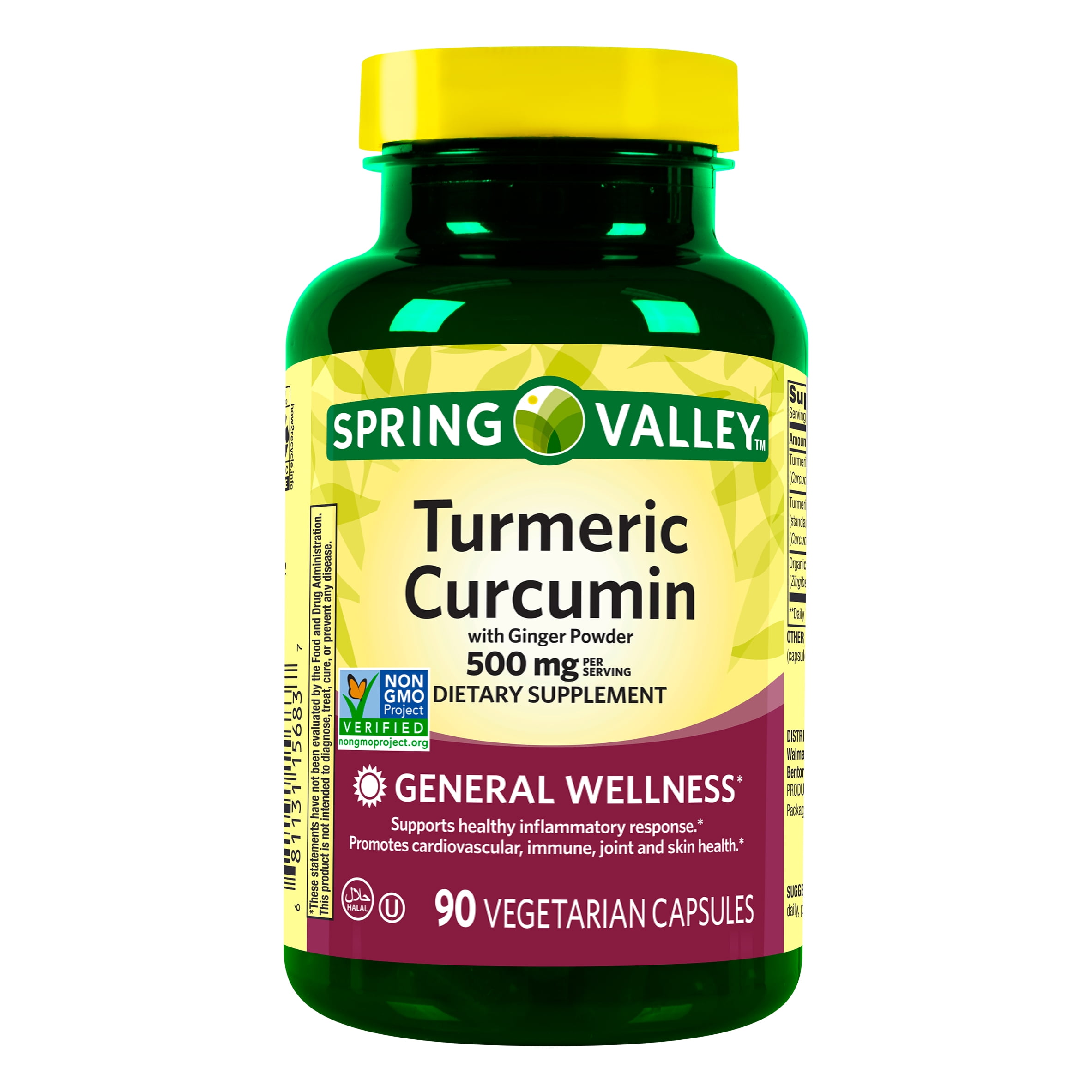 Spring Valley Turmeric Capsules, 500 mg, 90 Count