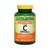 (3 pack) Spring Valley Ultra Strength Vitamin C Dietary Supplement Capsules for Immune Health, 2,000 mg, 120 Count