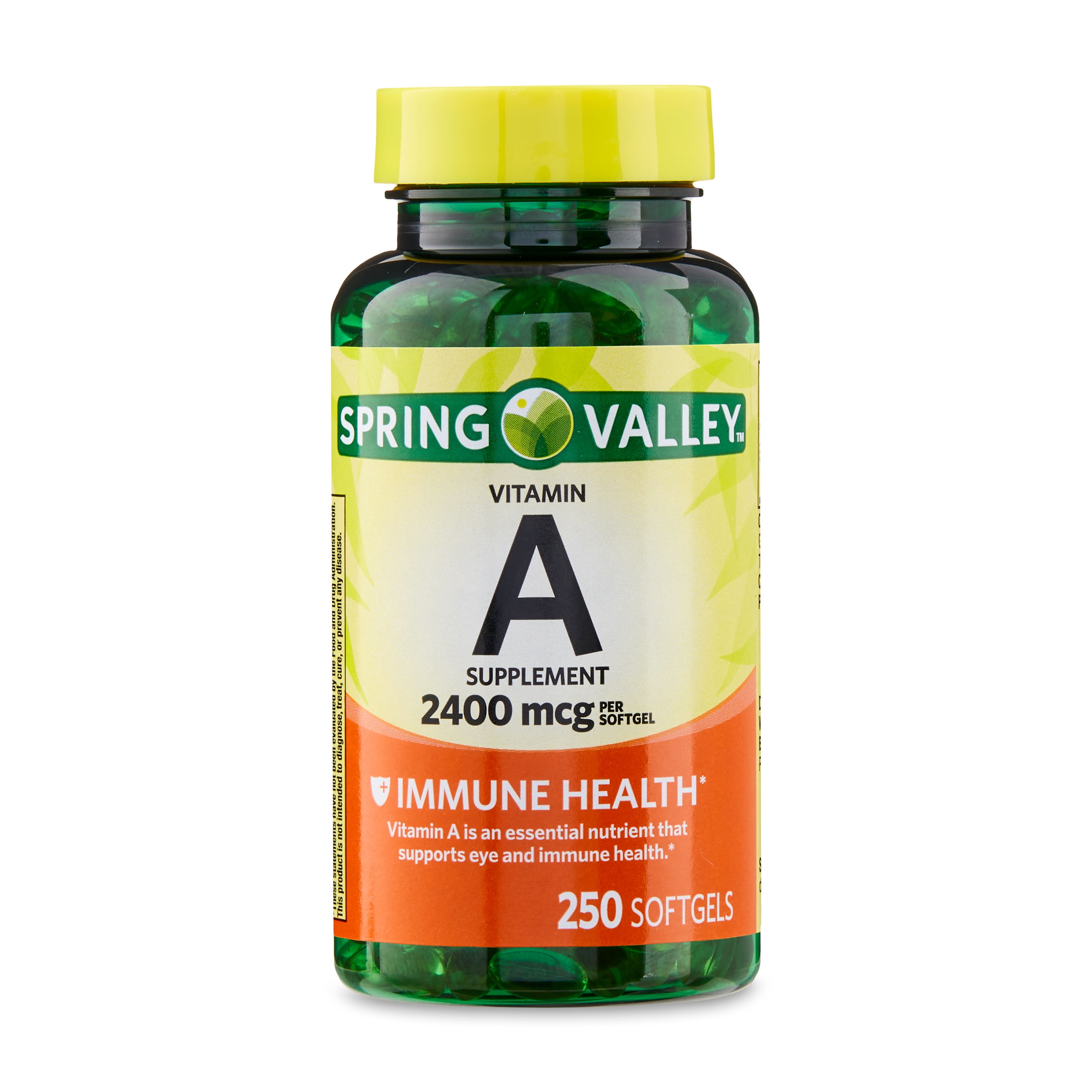 Spring Valley Vitamin A Soft gels, 2400 mcg, 250 Count