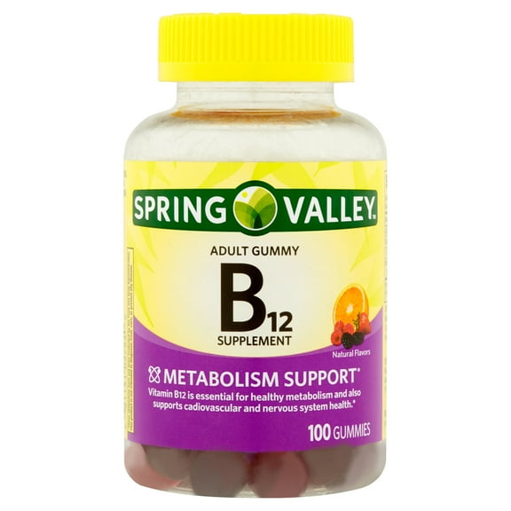 Spring Valley Vitamin B12 Adult Gummies, 500 mcg, 100 Ct