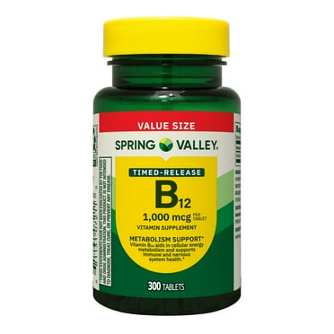 Spring Valley Vitamin B12 Supplement Timed-Release Tablets , 1000 mcg, 300 Count